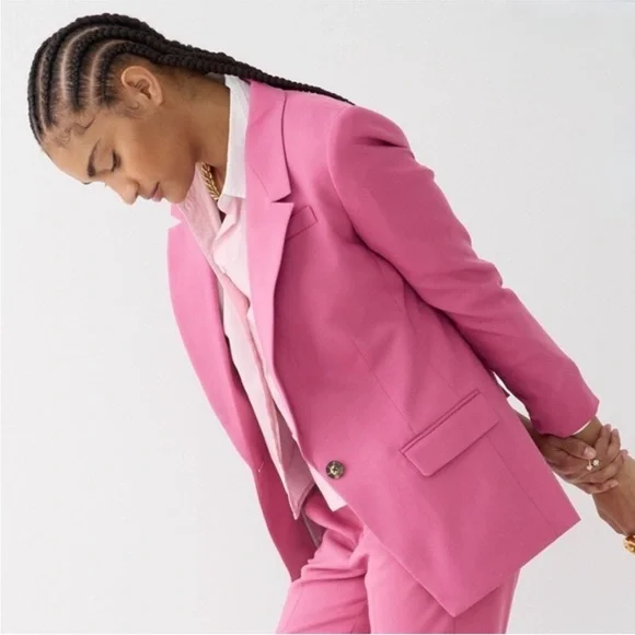 J. Crew Willa Blazer Italian City Wool Blend Blazer Jacket Pink Size 10T